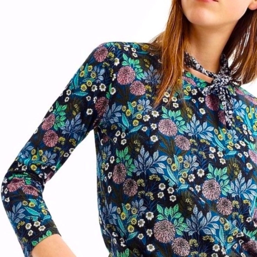 J Crew X Abigail Borg Prairie Moonlight Floral Top Multicolor Size S